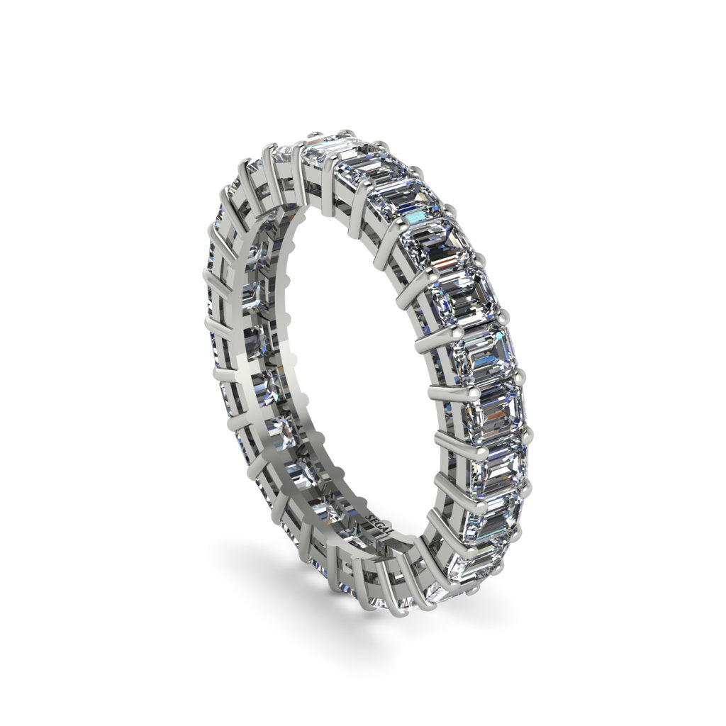 Emerald Cut Diamond Gold Eternity Wedding Band - Phoenix No. 3