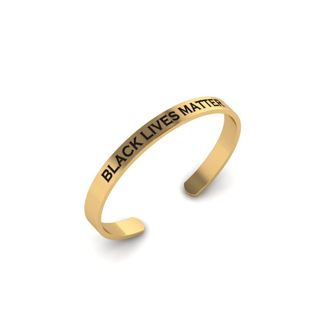 Gold Engraved Stacking Cuff Bracelet - Christopher No. 1