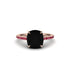 Gold Handmade Cushion Cut Black Diamond Engagement Ring - Whitney No. 53