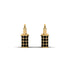 Gold Padlock Hoop Black Diamond Earrings - Queenie No. 7