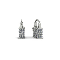 Gold Padlock Hoop Diamond Earrings - Queenie No. 3 image 1