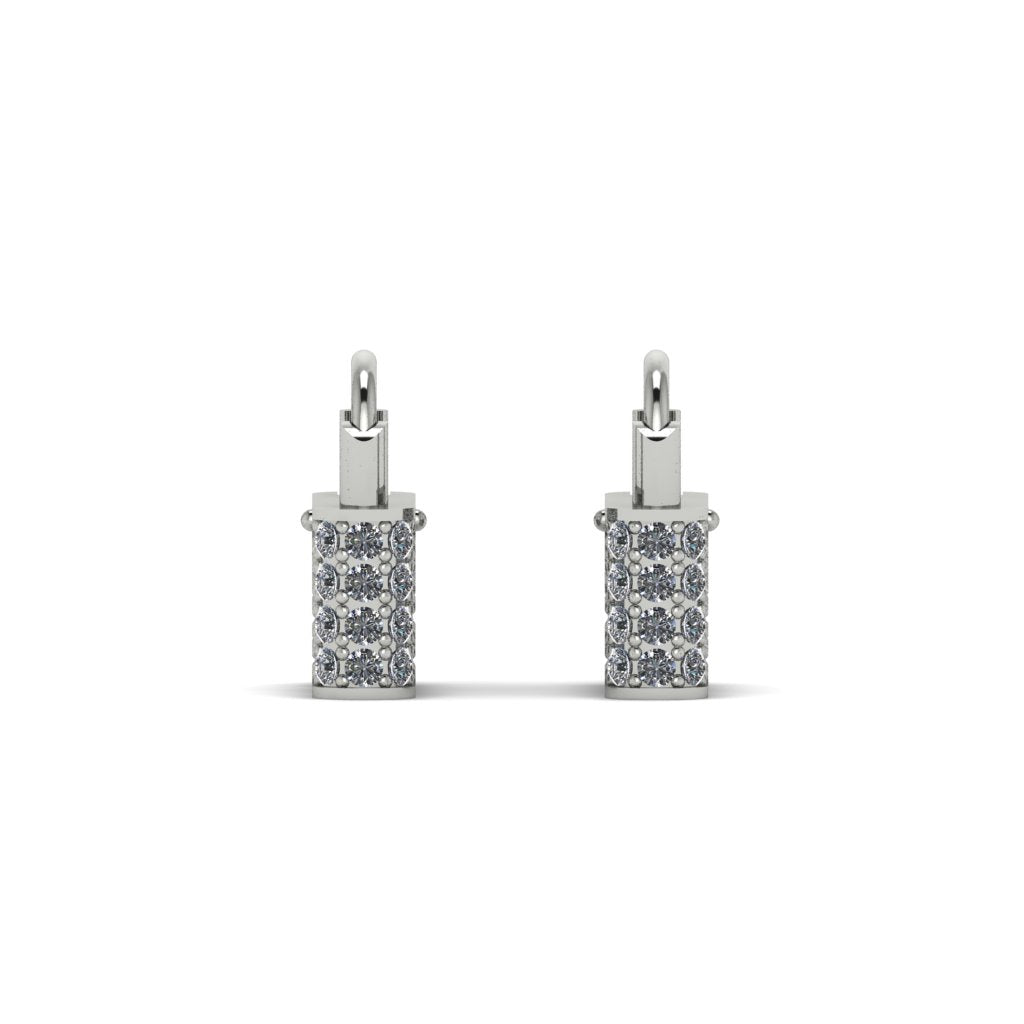 Gold Padlock Hoop Diamond Earrings - Queenie No. 3