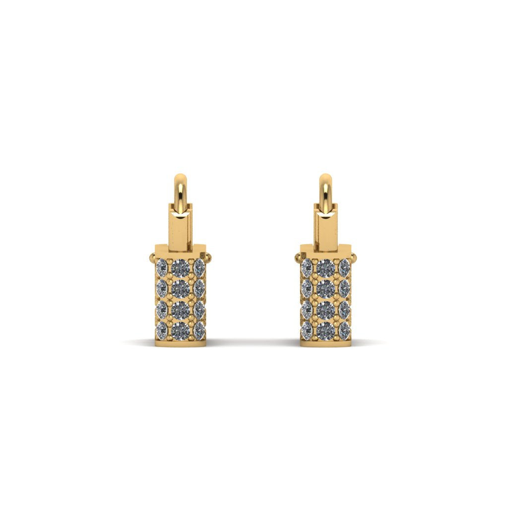 Gold Padlock Hoop Diamond Earrings - Queenie No. 1