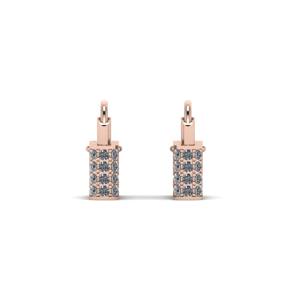 Gold Padlock Hoop Diamond Earrings - Queenie No. 2