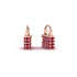 Gold Padlock Hoop Ruby Earrings - Queenie No. 11