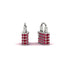 Gold Padlock Hoop Ruby Earrings - Queenie No. 12