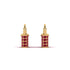 Gold Padlock Hoop Ruby Earrings - Queenie No. 10