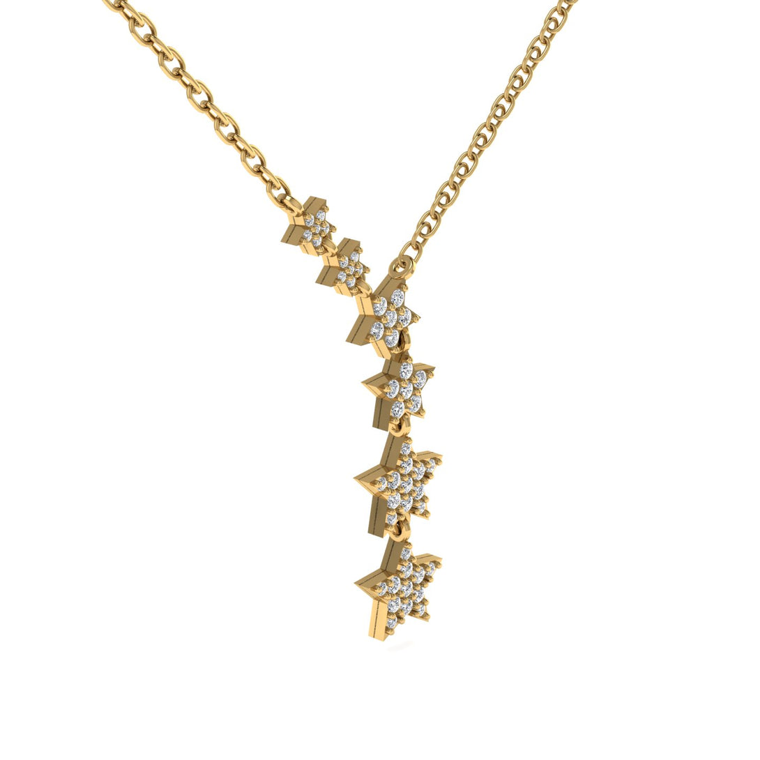 Gold Starry Night Necklace With Diamond - Blair No. 1