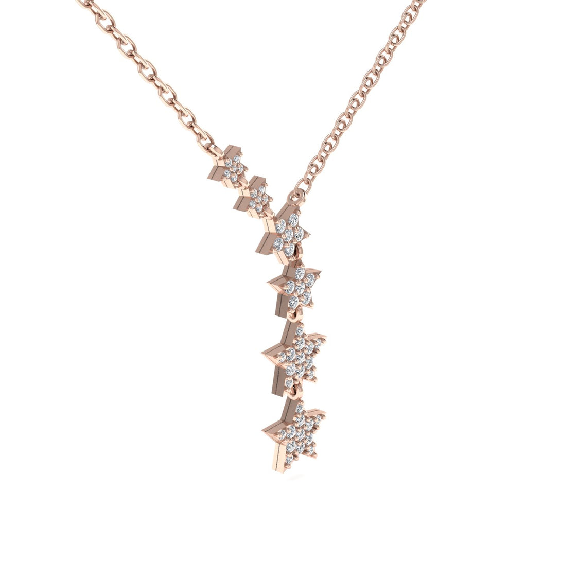 Gold Starry Night Necklace With Diamond - Blair No. 2
