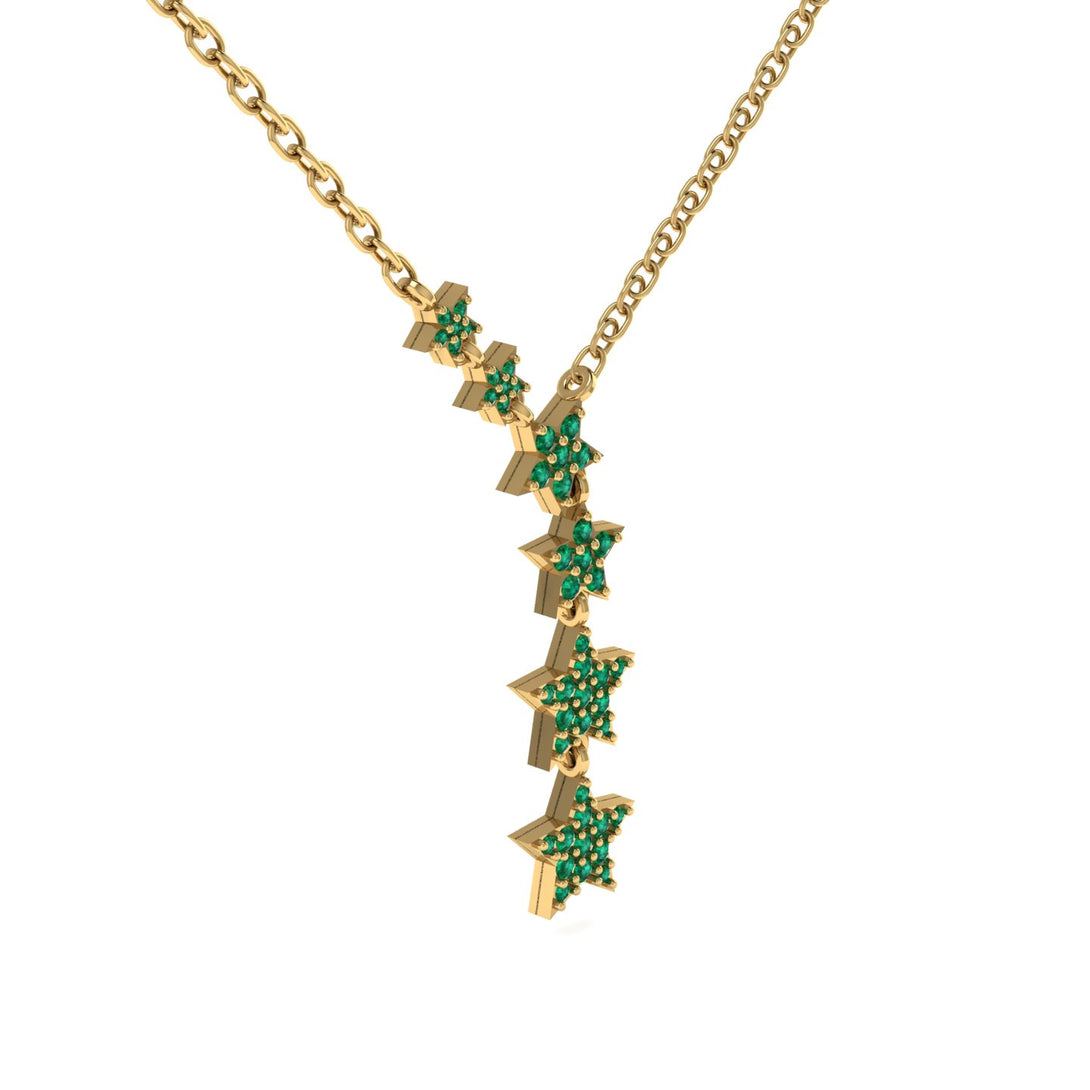 Gold Starry Night Necklace With Emerald - Blair No. 4