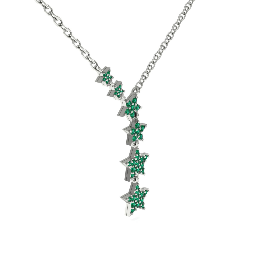 Gold Starry Night Necklace With Emerald - Blair No. 6