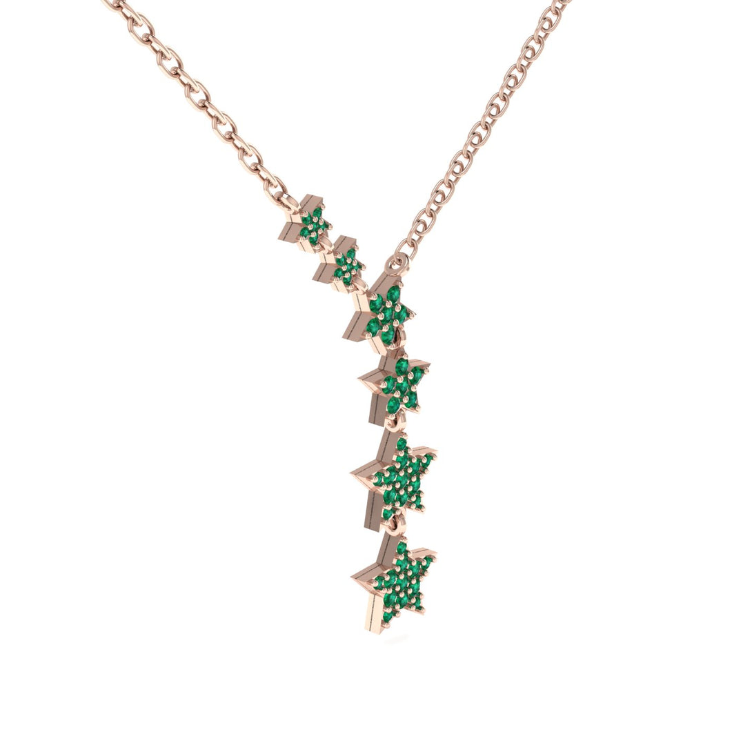 Gold Starry Night Necklace With Emerald - Blair No. 5