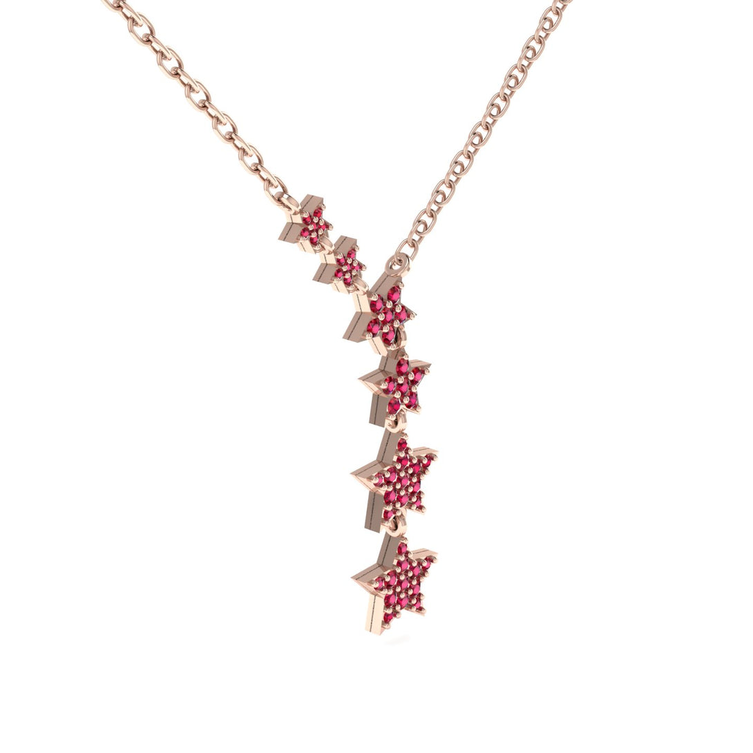 Gold Starry Night Necklace With Ruby - Blair No. 11