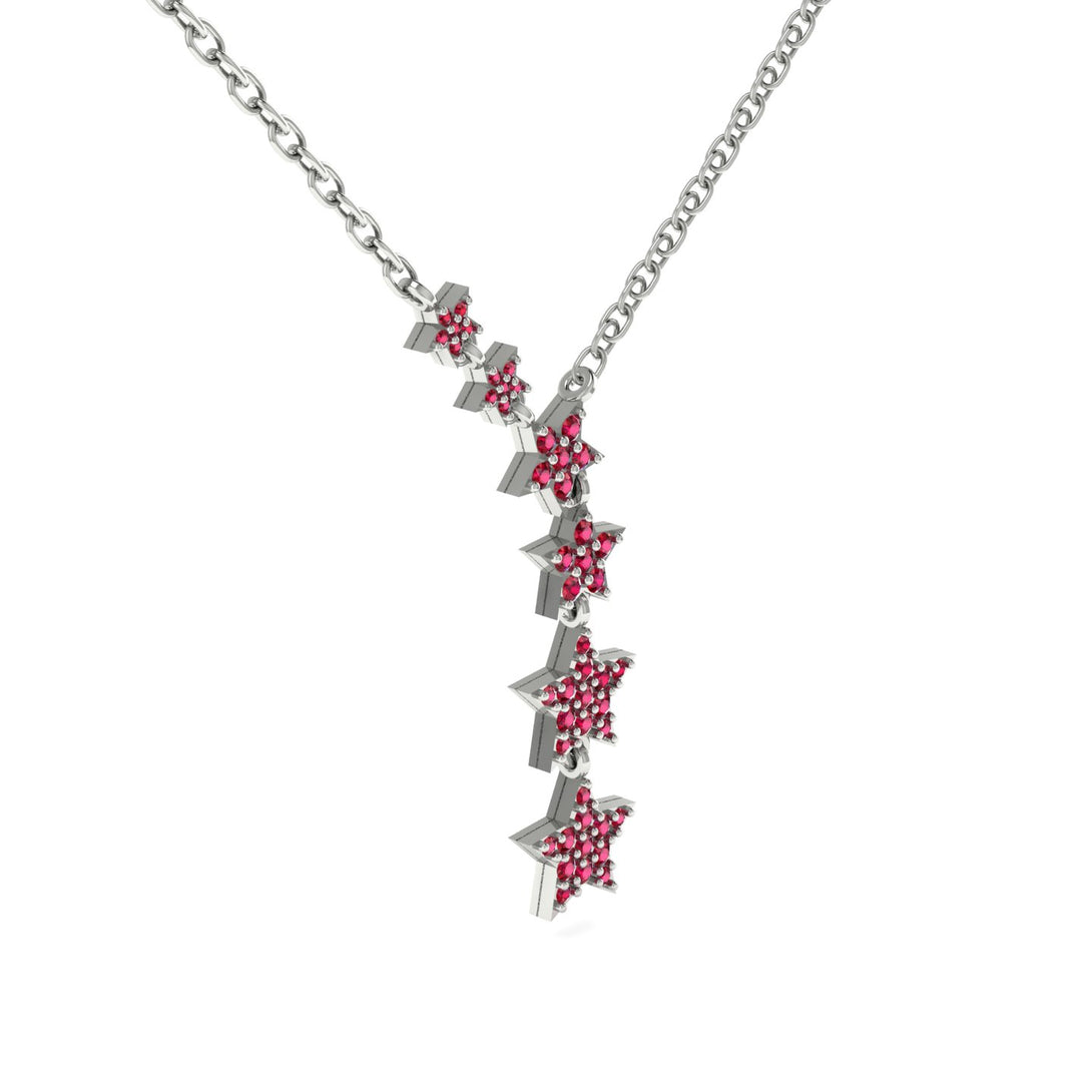 Gold Starry Night Necklace With Ruby - Blair No. 12