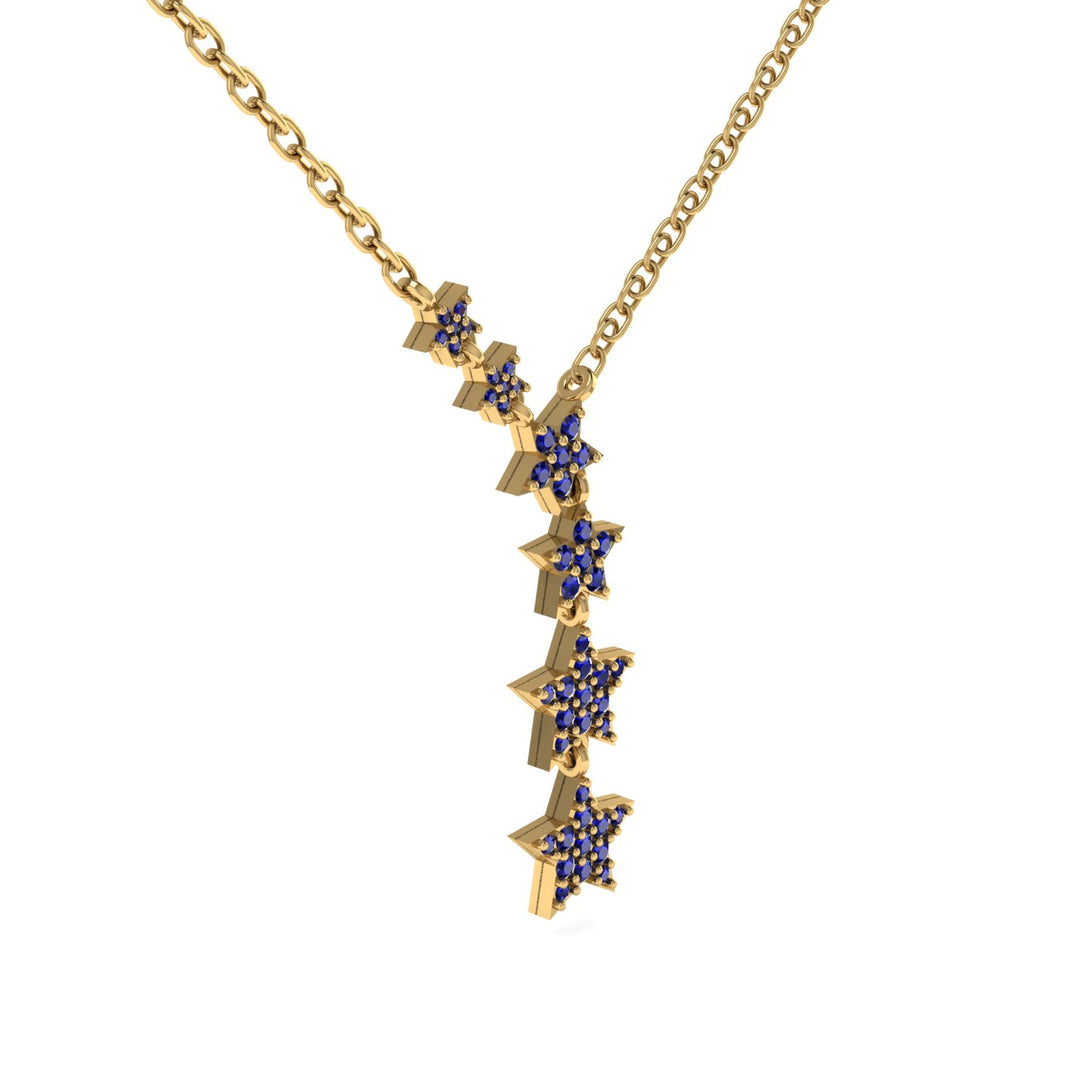 Gold Starry Night Necklace With Sapphire - Blair No. 13