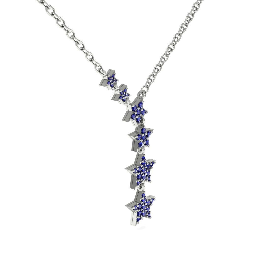 Gold Starry Night Necklace With Sapphire - Blair No. 15