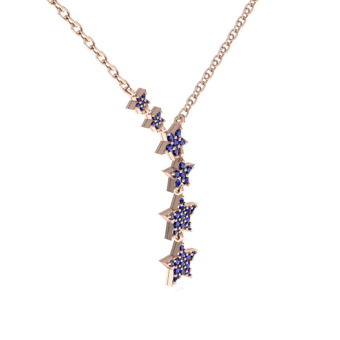 Gold Starry Night Necklace With Sapphire - Blair No. 14