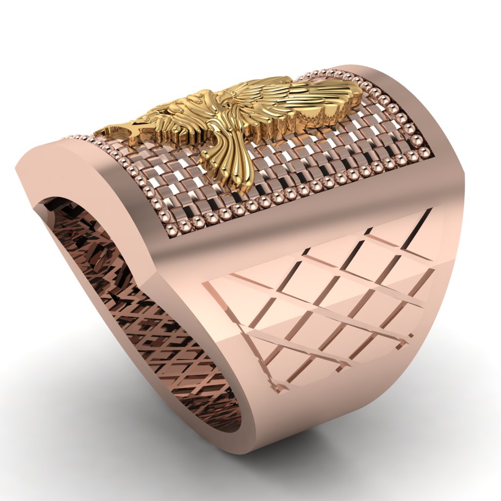 Golden Eagle Men's Ring - Sterling No. 5