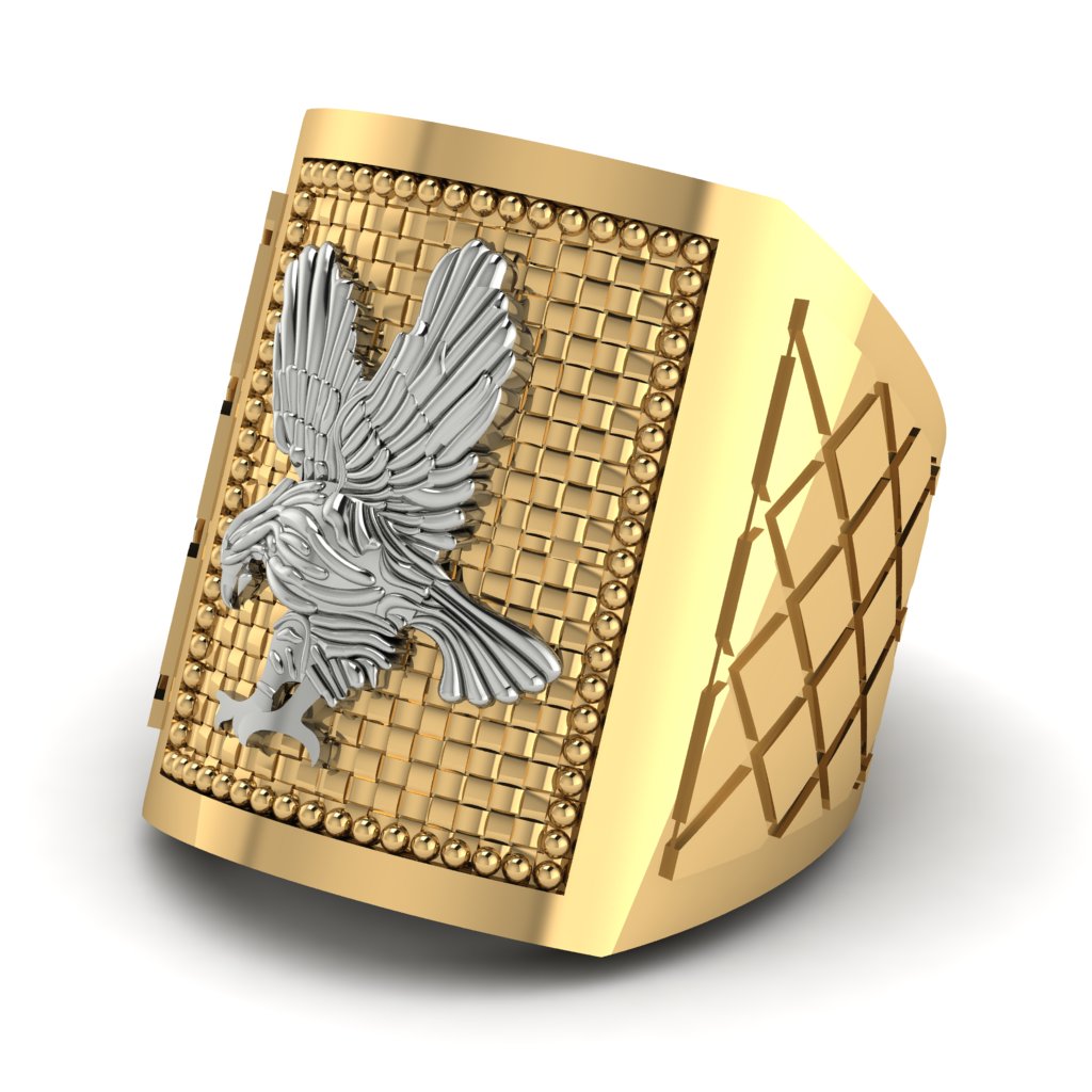 Golden Eagle Men's Ring - Sterling No. 7
