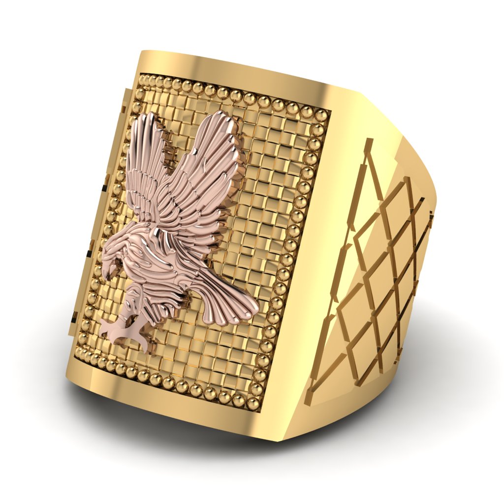 Golden Eagle Men's Ring - Sterling No. 4