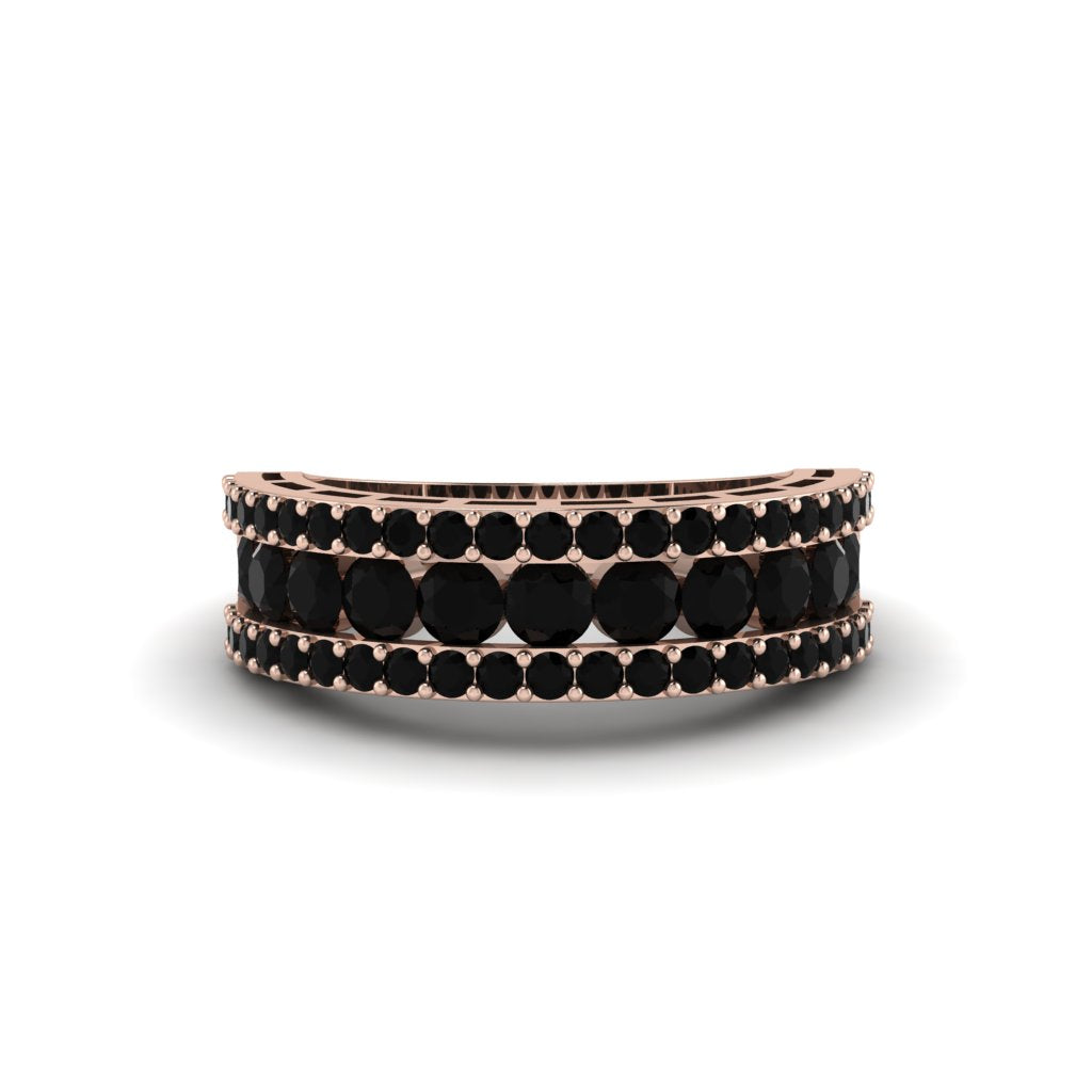 Black Diamond Golden Harmony Wedding Ring - Ainsley No. 8