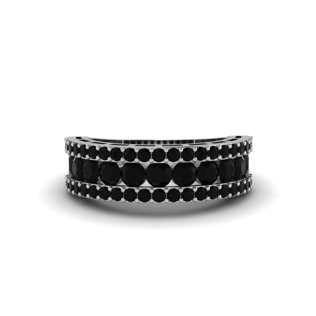 Black Diamond Golden Harmony Wedding Ring - Ainsley No. 9