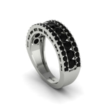 Black Diamond Golden Harmony Wedding Ring - Ainsley No. 9 image 1