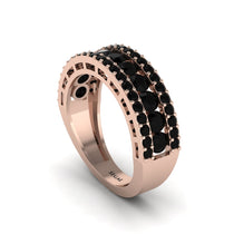Black Diamond Golden Harmony Wedding Ring - Ainsley No. 8 image 1