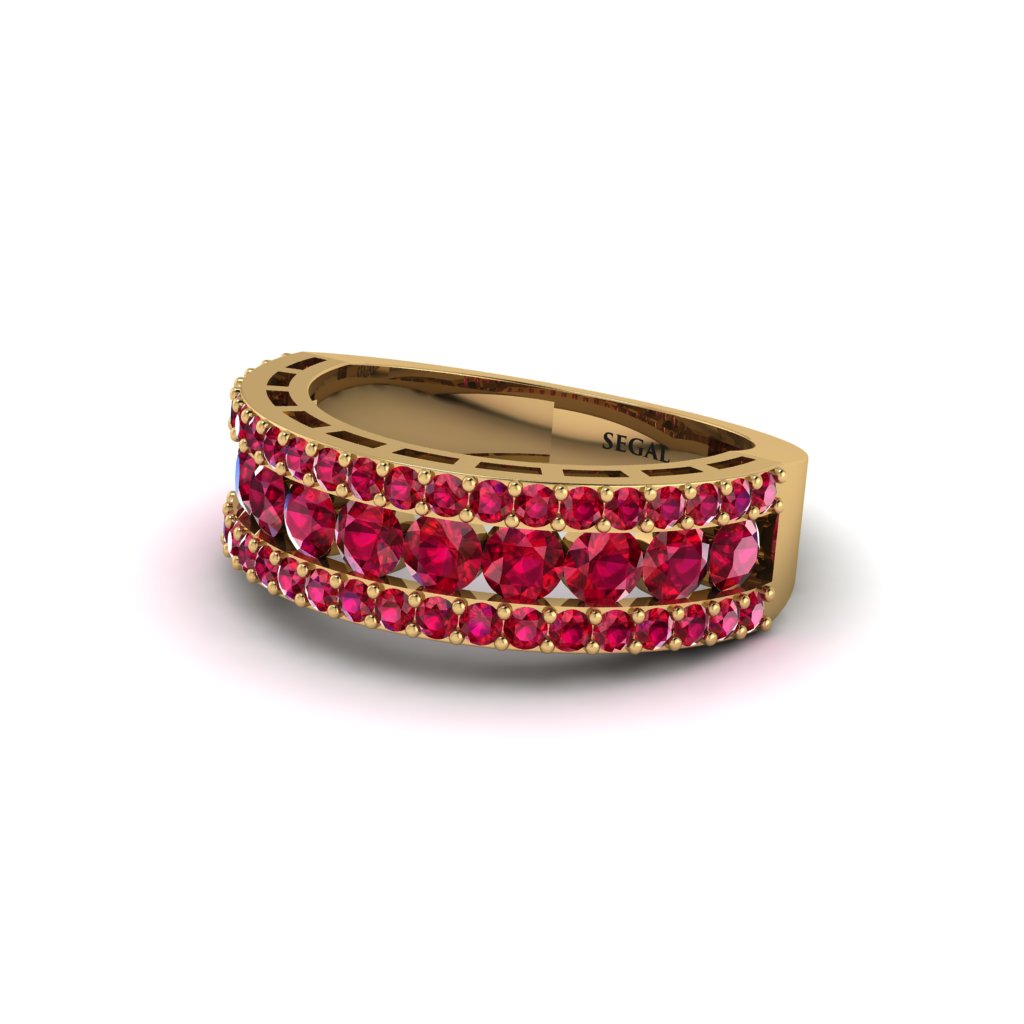 Ruby Golden Harmony Wedding Ring - Ainsley No. 10