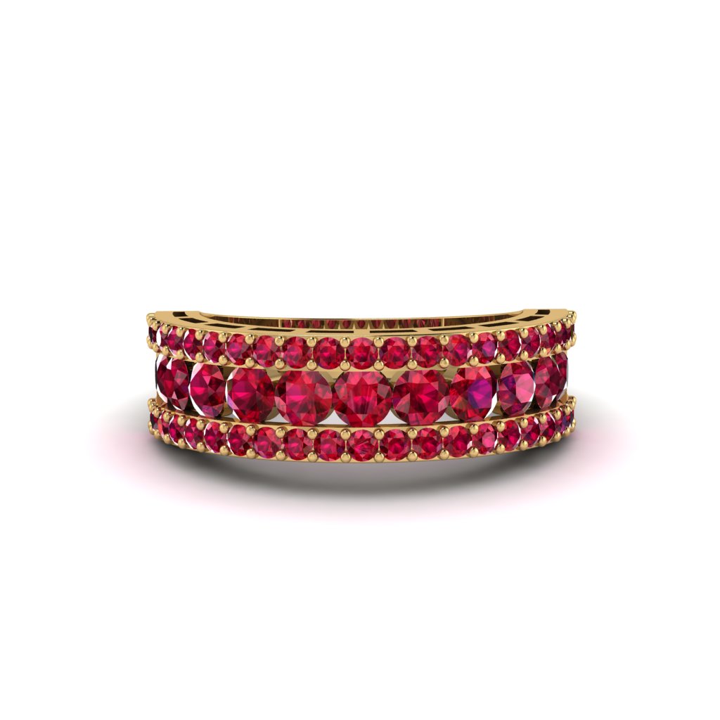 Ruby Golden Harmony Wedding Ring - Ainsley No. 10