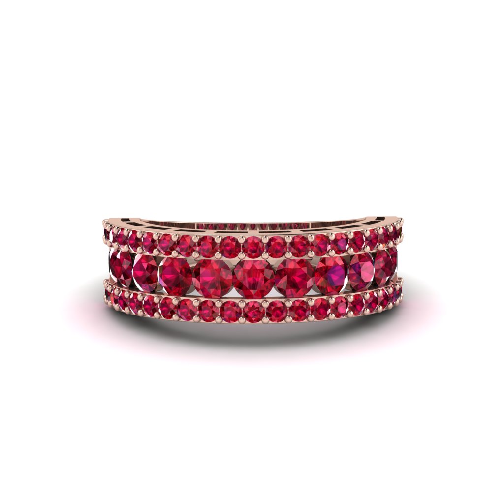 Ruby Golden Harmony Wedding Ring - Ainsley No. 11