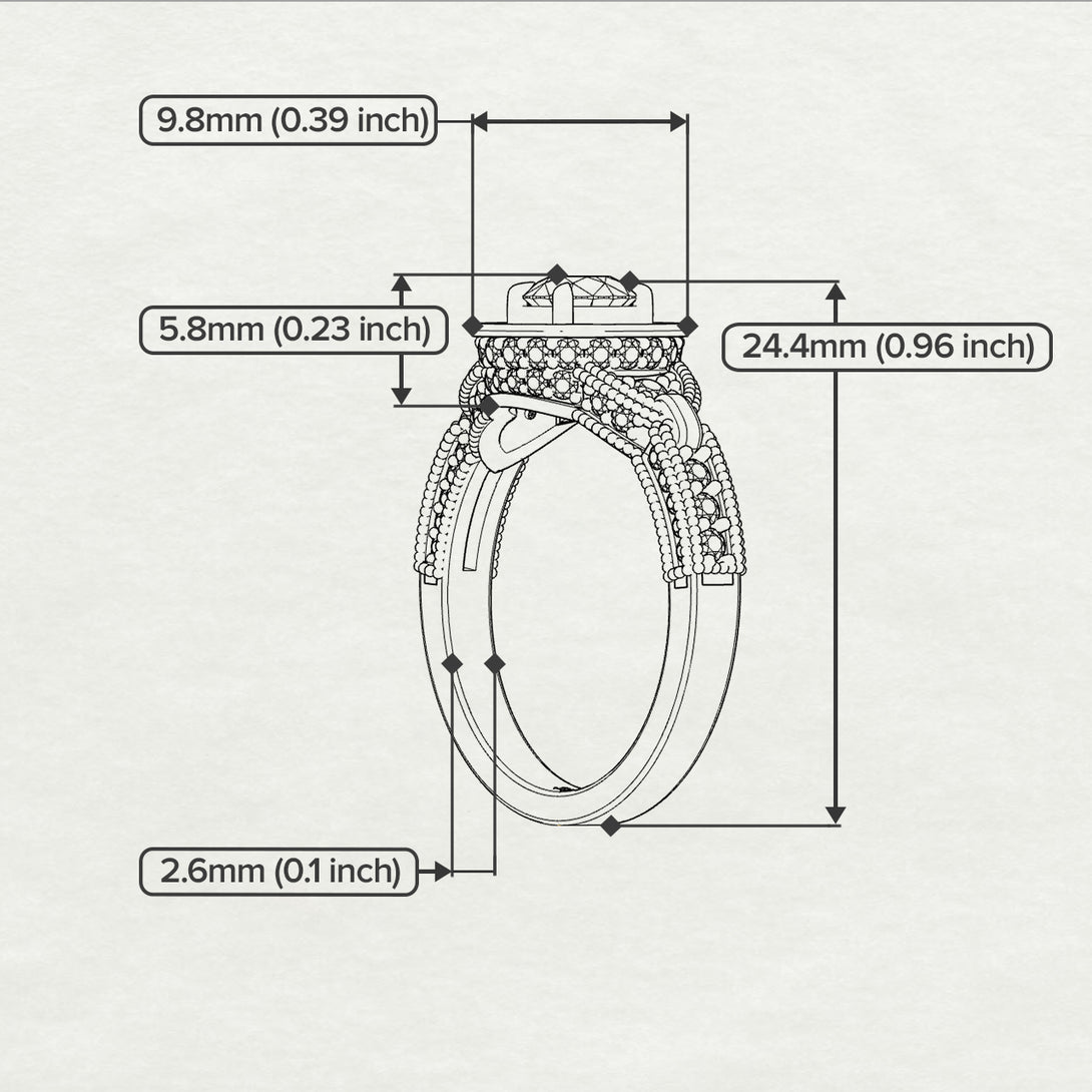Sapphire Double Halo Handmade Engagement Ring - Gracelyn No. 75