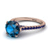 Hidden Diamond Double Cat Claw Prongs Blue Topaz Ring - Hazel No. 514 image 3