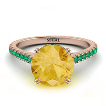 Hidden Diamond Double Cat Claw Prongs Citrine Ring - Hazel No. 605 image 1