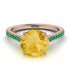 Hidden Diamond Double Cat Claw Prongs Citrine Ring - Hazel No. 605