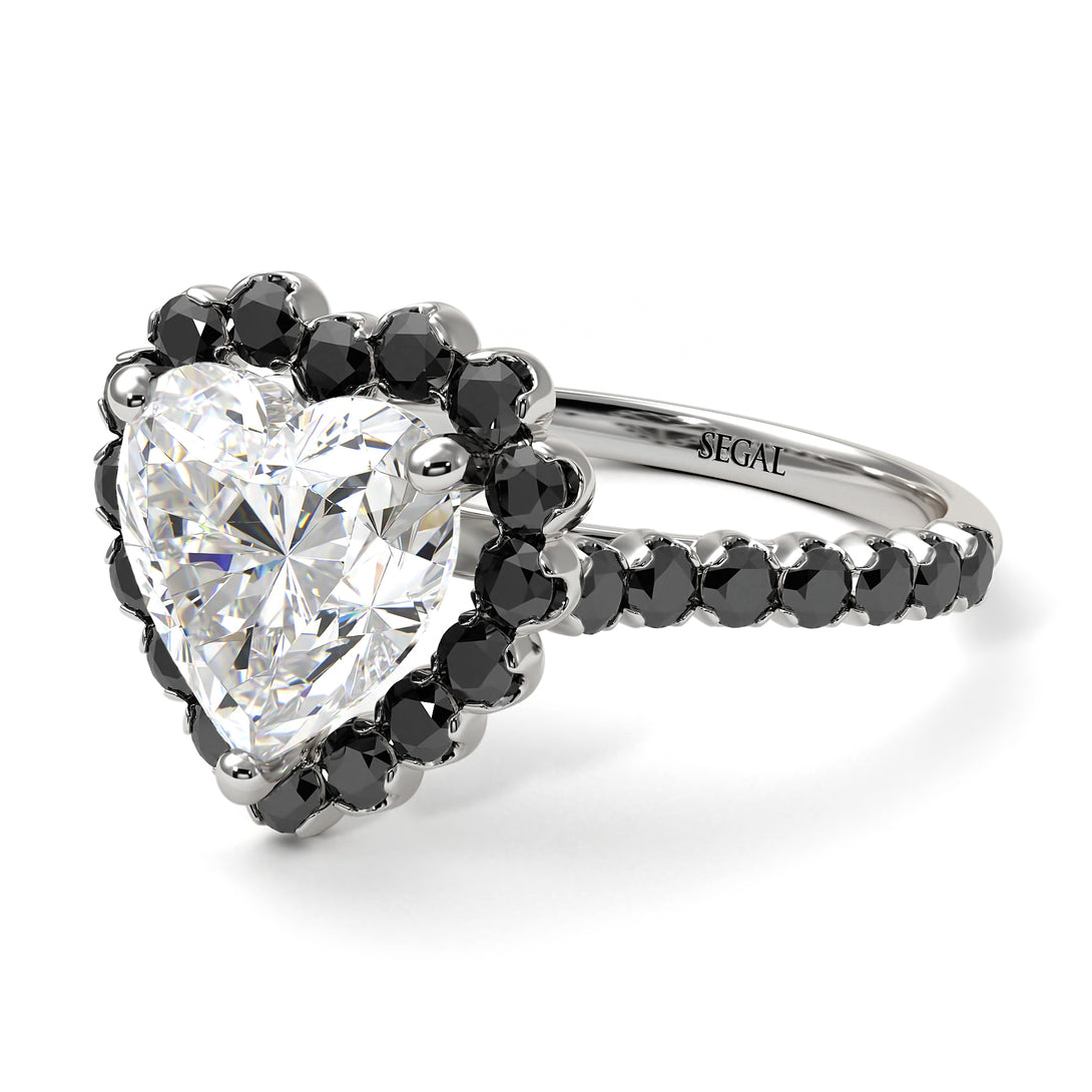 Halo Heart Diamond Pave Engagement Ring - Gail No. 33