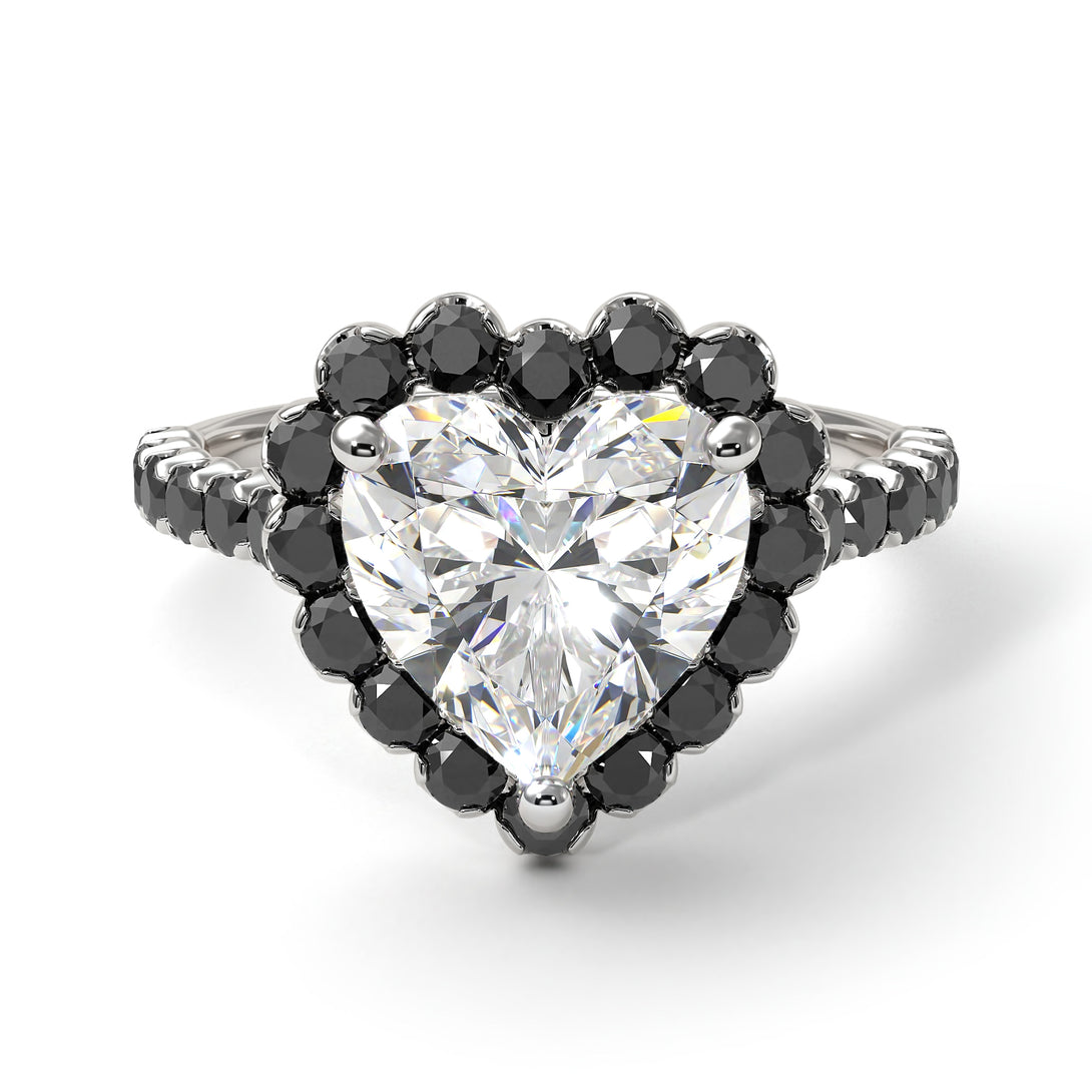 Halo Heart Diamond Pave Engagement Ring - Gail No. 33