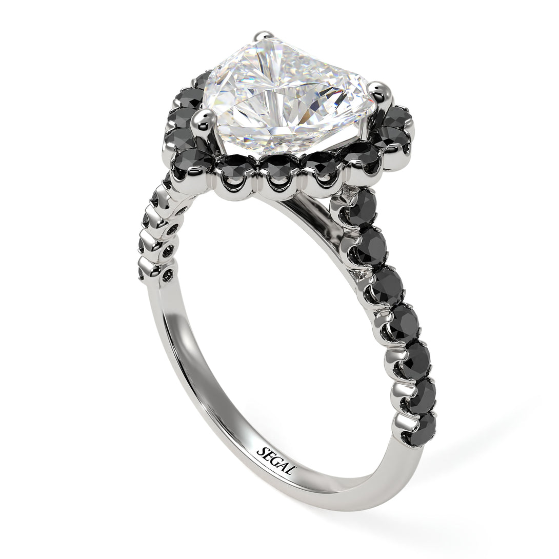 Halo Heart Diamond Pave Engagement Ring - Gail No. 33