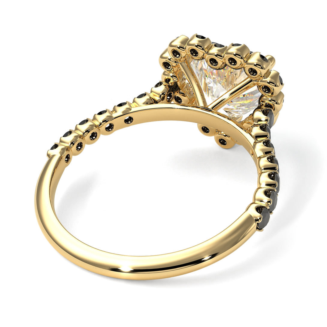 Halo Heart Diamond Pave Engagement Ring - Gail No. 31