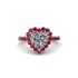 Halo Heart Diamond Pave Engagement Ring - Gail No. 48 image 1