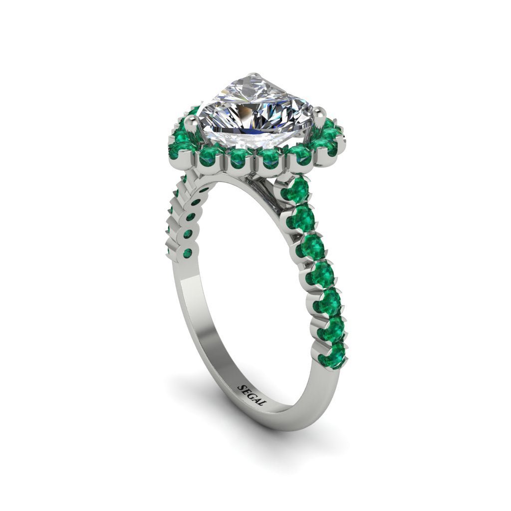Halo Heart Diamond Pave Engagement Ring - Gail No. 18