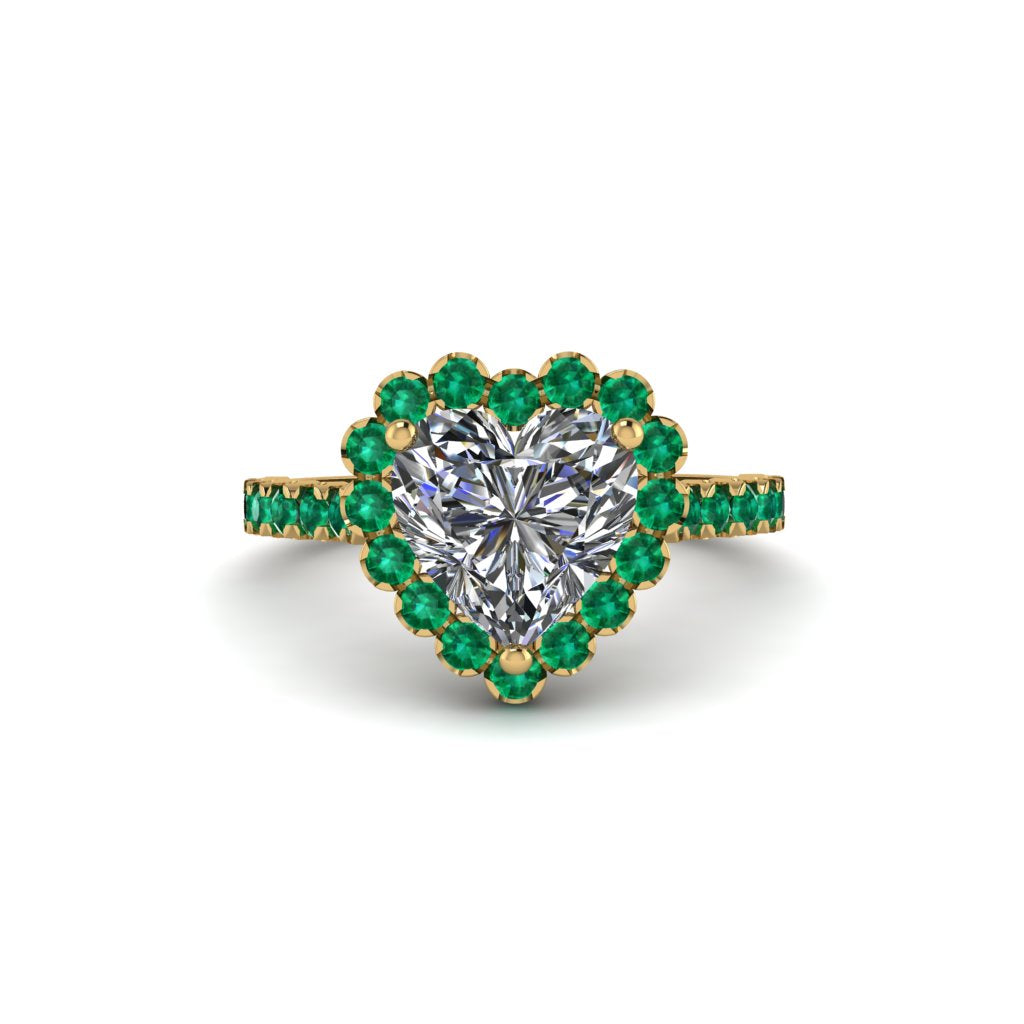 Halo Heart Diamond Pave Engagement Ring - Gail No. 16