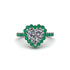 Halo Heart Diamond Pave Engagement Ring - Gail No. 18