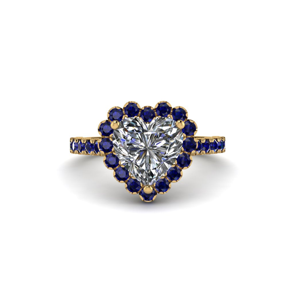 Halo Heart Diamond Pave Engagement Ring - Gail No. 61