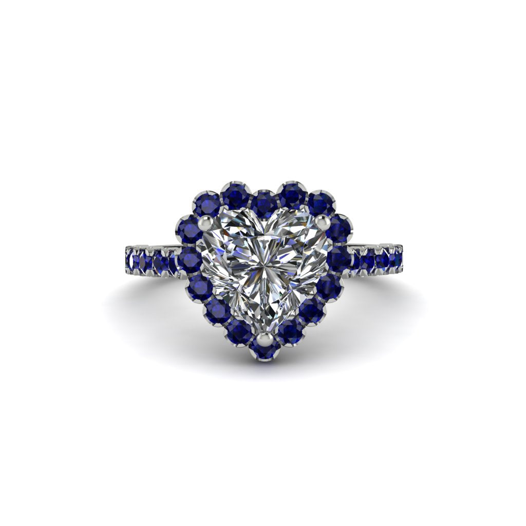 Halo Heart Diamond Pave Engagement Ring - Gail No. 63