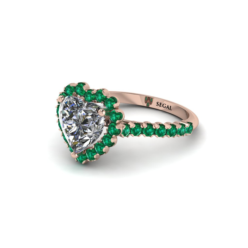 Halo Heart Diamond Pave Engagement Ring - Gail No. 17
