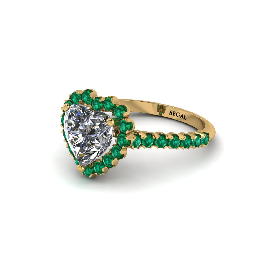 Halo Heart Diamond Pave Engagement Ring - Gail No. 16