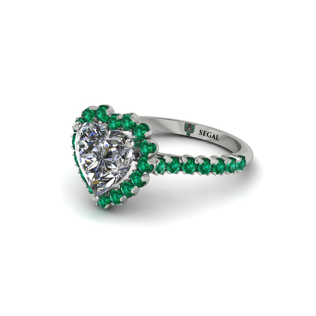 Halo Heart Diamond Pave Engagement Ring - Gail No. 18