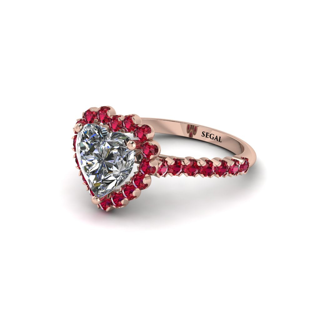 Halo Heart Diamond Pave Engagement Ring - Gail No. 47