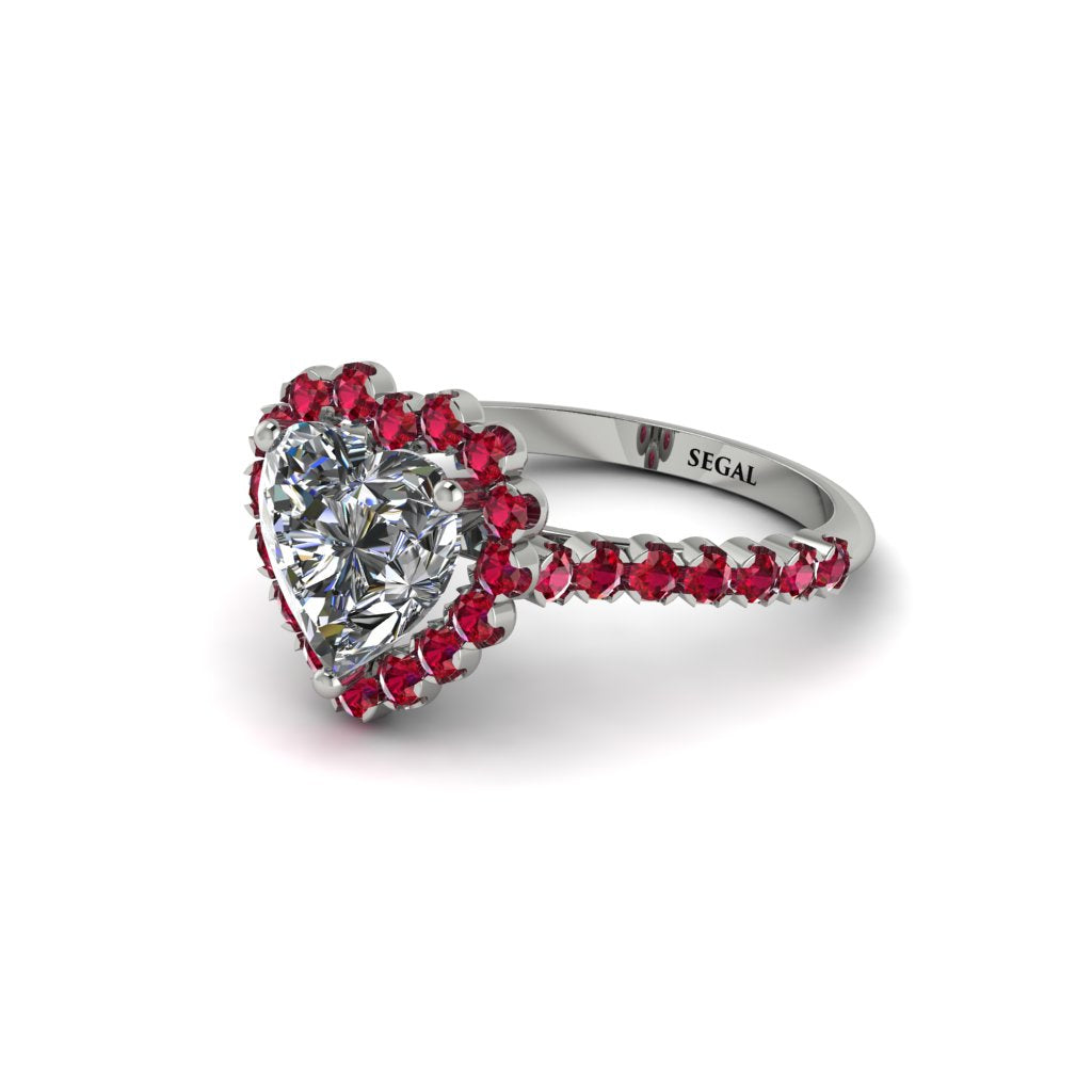 Halo Heart Diamond Pave Engagement Ring - Gail No. 48